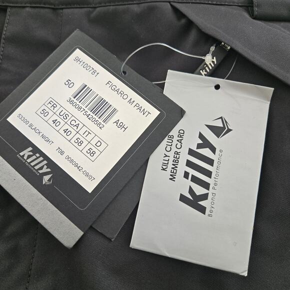 Killy Figro Mens Snow Pants Ski Bibs Black US40 French 50 Dermizax EV Thinsulate - Picture 2 of 12